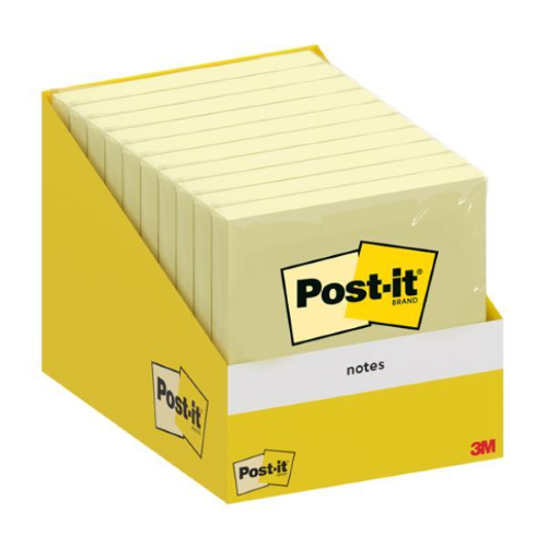 Cf. 10 blocchetti c/film 100fg Post-itÂ® Notes 6820-CY-W10 76x76mm giallo canary